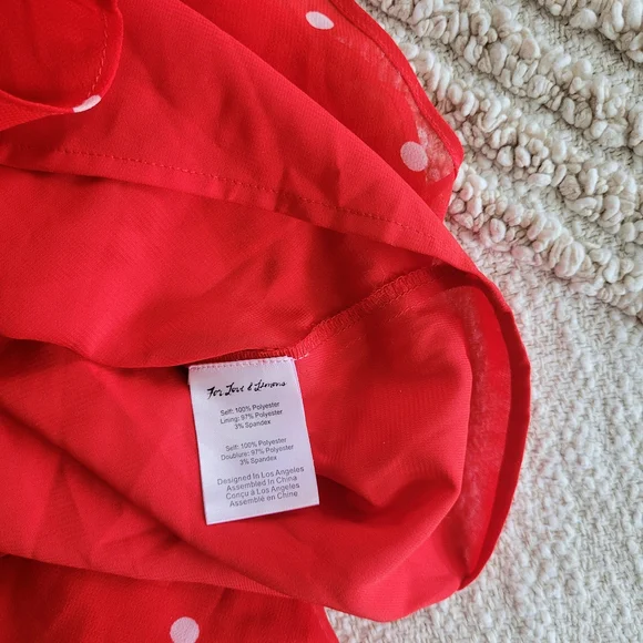 For Love And Lemons Scarlet Polka Dot Mini Dress - Picture 4 of 6